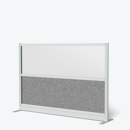 LUXOR Modular Wall Room Divider System - Silver Frame - 70in. x 48in. Starter Wall - Wide Paneling MW-7048-FWCGWG